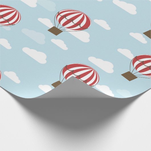熱気球ベビーシャワーユニセックス子供の誕生日 ラッピングペーパー (角)
