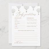 熱気球ベビーシャワー予測とアドバイス 招待状 (正面)