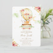 熱気球ベビーシャワー動物男女兼用 招待状 (スタンド正面)