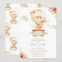 熱気球ベビーシャワー動物男女兼用