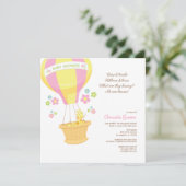 熱気球ベビーシャワー招待状カード 招待状 (スタンド正面)
