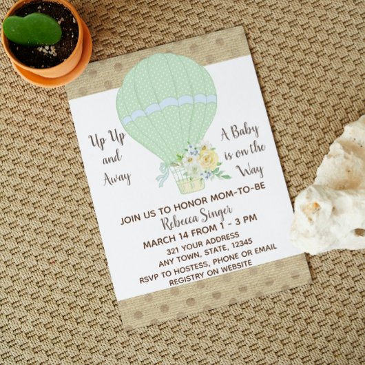 熱気球ベビーシャワー招待状 招待状