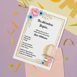 熱気球ベビーシャワー招待状 招待状