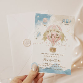 熱気球ベビーシャワー招待状 招待状