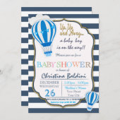 熱気球ベビーシャワー招待状 招待状 (正面/裏面)