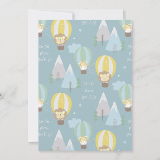 熱気球ベビーシャワー招待状 招待状 (裏面)