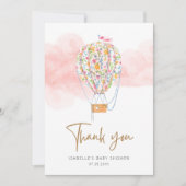 熱気球ベビーシャワー サンキューカード (正面)