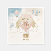 熱気球ベビーシャワー スタンダードカクテルナプキン (正面)