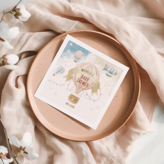 熱気球ベビーシャワー スタンダードカクテルナプキン