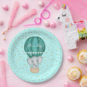 熱気球ベビーゾウのシャワー ペーパープレート (パーティー)