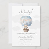 熱気球ベビーベイビーシャワー招待状 招待状 (正面)