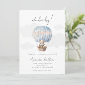 熱気球ベビーベイビーシャワー招待状 招待状 (スタンド正面)