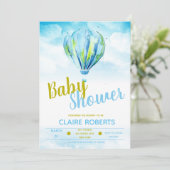 熱気球ボーイベビーシャワー招待状 招待状 (スタンド正面)