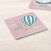 熱気球ライフは美しい乗り物 スクエアペーパーコースター (アングル)