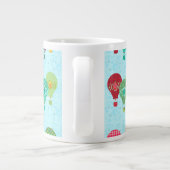 熱気球ヴィンテージパターンイラストレーション ジャンボコーヒーマグカップ (裏面)