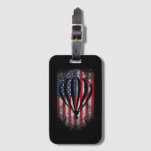 熱気球ヴィンテージUSA国旗 ラゲッジタグ (正面縦)