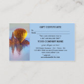 熱気球乗りギフト券テンプレート 割引カード (裏面)