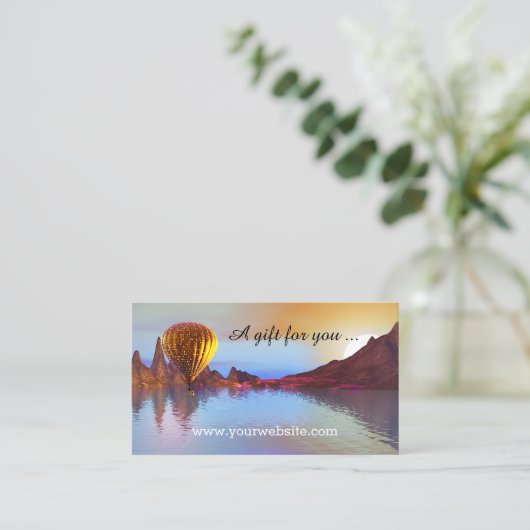 熱気球乗りギフト券テンプレート 割引カード (スタンド正面)
