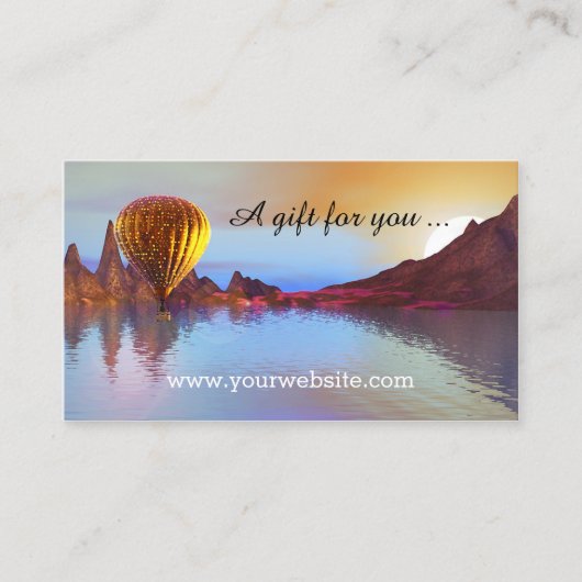 熱気球乗りギフト券テンプレート 割引カード (正面)