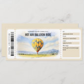 熱気球乗りギフト券テンプレート 招待状 (正面/裏面)