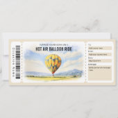 熱気球乗りギフト券テンプレート 招待状 (正面)