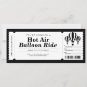 熱気球体験ギフトチケット券 招待状 (正面)