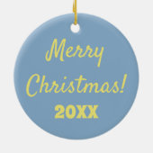 熱気球写真コラージクリスマスオーナメント セラミックオーナメント (裏面)