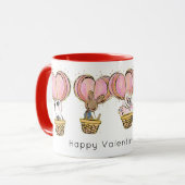 熱気球動物ハッピーバレンタインデー マグカップ (正面左)