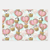 熱気球動物バレンタインデー ラッピングペーパーシート (正面2)