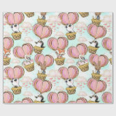 熱気球動物バレンタインデー ラッピングペーパー (フラット)