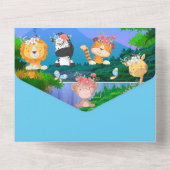 熱気球動物パイロット機少年パーティー オールインワン招待状 (裏面)