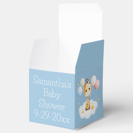 熱気球動物男の赤ちゃん赤ちゃんシャワー フェイバーボックス (オープン)