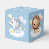 熱気球動物男の赤ちゃん赤ちゃんシャワー フェイバーボックス (裏面サイド)