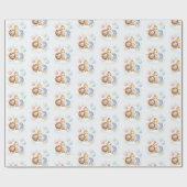 熱気球動物男の赤ちゃん赤ちゃんシャワー ラッピングペーパー (フラット)