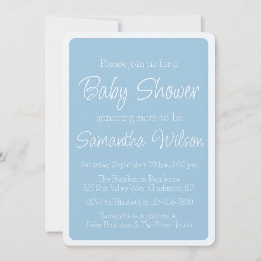 熱気球動物男の赤ちゃん赤ちゃんシャワー 招待状 (裏面)