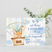 熱気球動物赤ちゃんシャワー招待状 招待状 (スタンド正面)