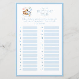 熱気球動物A-Z赤ちゃんシャワーゲーム