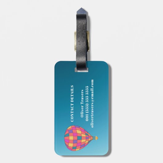 熱気球旅行 ラゲッジタグ (裏面縦)