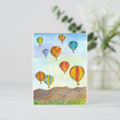 熱気球日の出の山水色 ポストカード (スタンド正面)