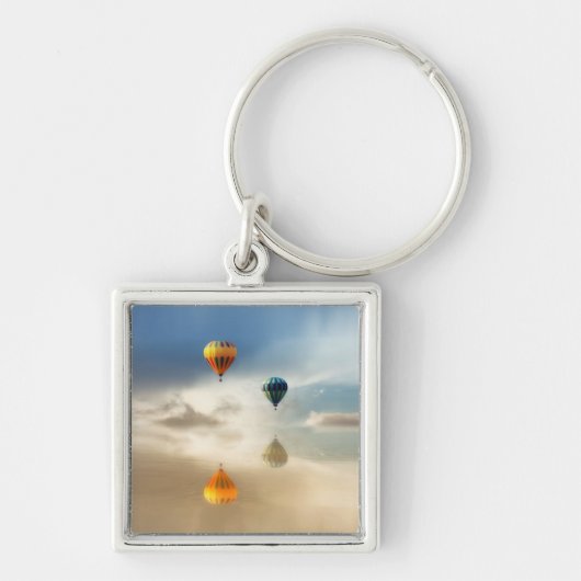熱気球水反射 キーホルダー (正面)