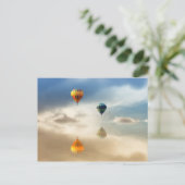 熱気球水反射 ポストカード (スタンド正面)