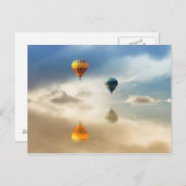 熱気球水反射 ポストカード (正面/裏面)