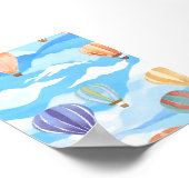 熱気球水彩画絵を描像ポスター ポスター (角)