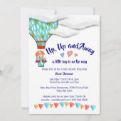 熱気球男の子赤ちゃんがかわいい旅のパーティー 招待状 (正面)