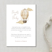 熱気球白ベビーシャワーベビー エンクロージャーカード