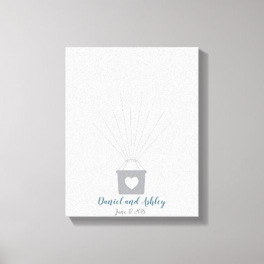 熱気球結婚指紋ゲストブック キャンバスプリント (正面)