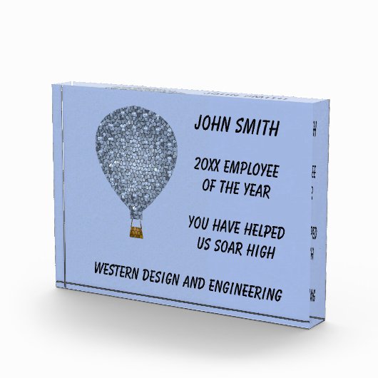 熱気球認識P年の従業員 フォトブロック (右)