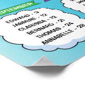 熱気球誕生日の教室テーマ ポスター (角)