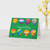 熱気球誕生日カード カード (黄色い花)