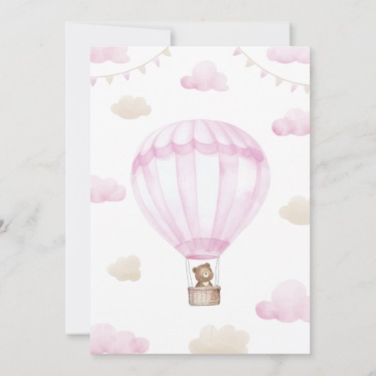 熱気球誕生日タイムカプセルメッセージカード サンキューカード (裏面)